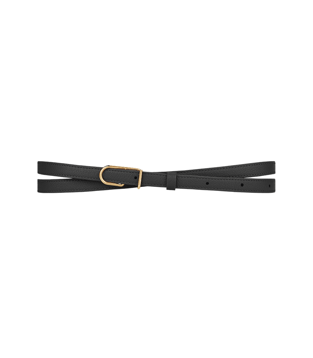 Ceinture Fine Umi - Noir Grainé