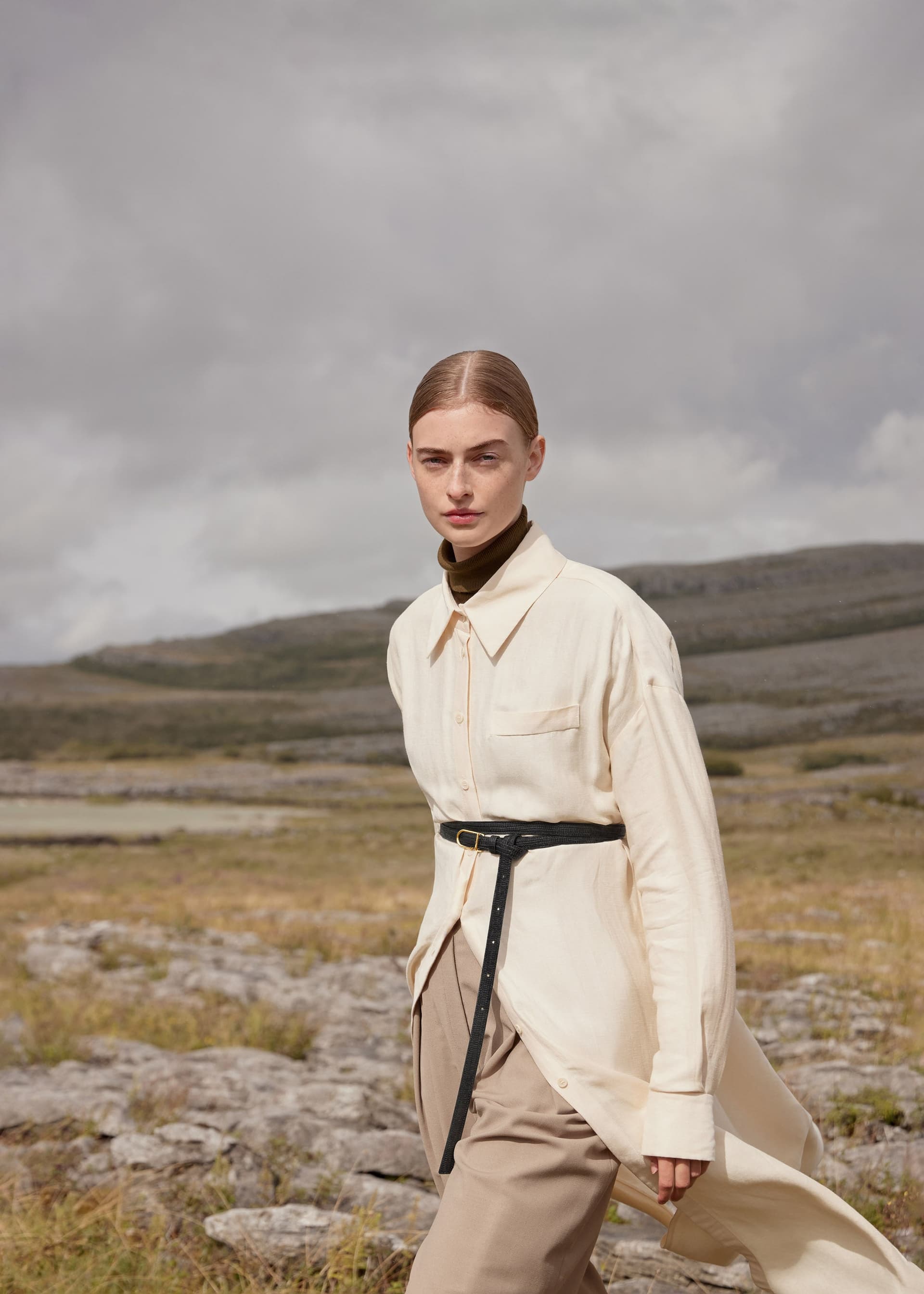 Ceinture Fine Umi - Noir Lézard - Photo 3