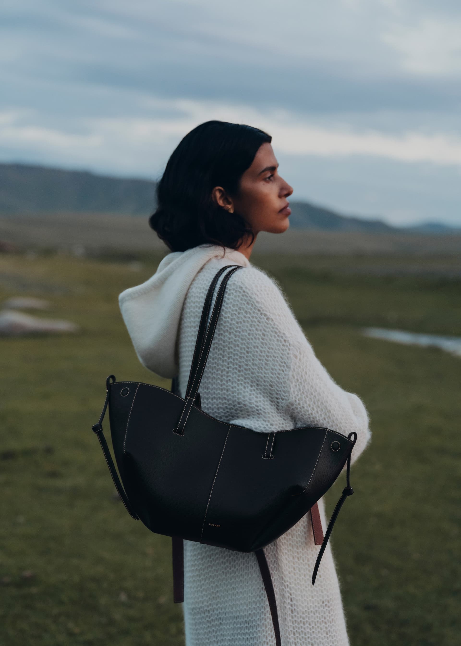 Cyme Mini - Noir Grainé Coutures Écrues - Photo 1