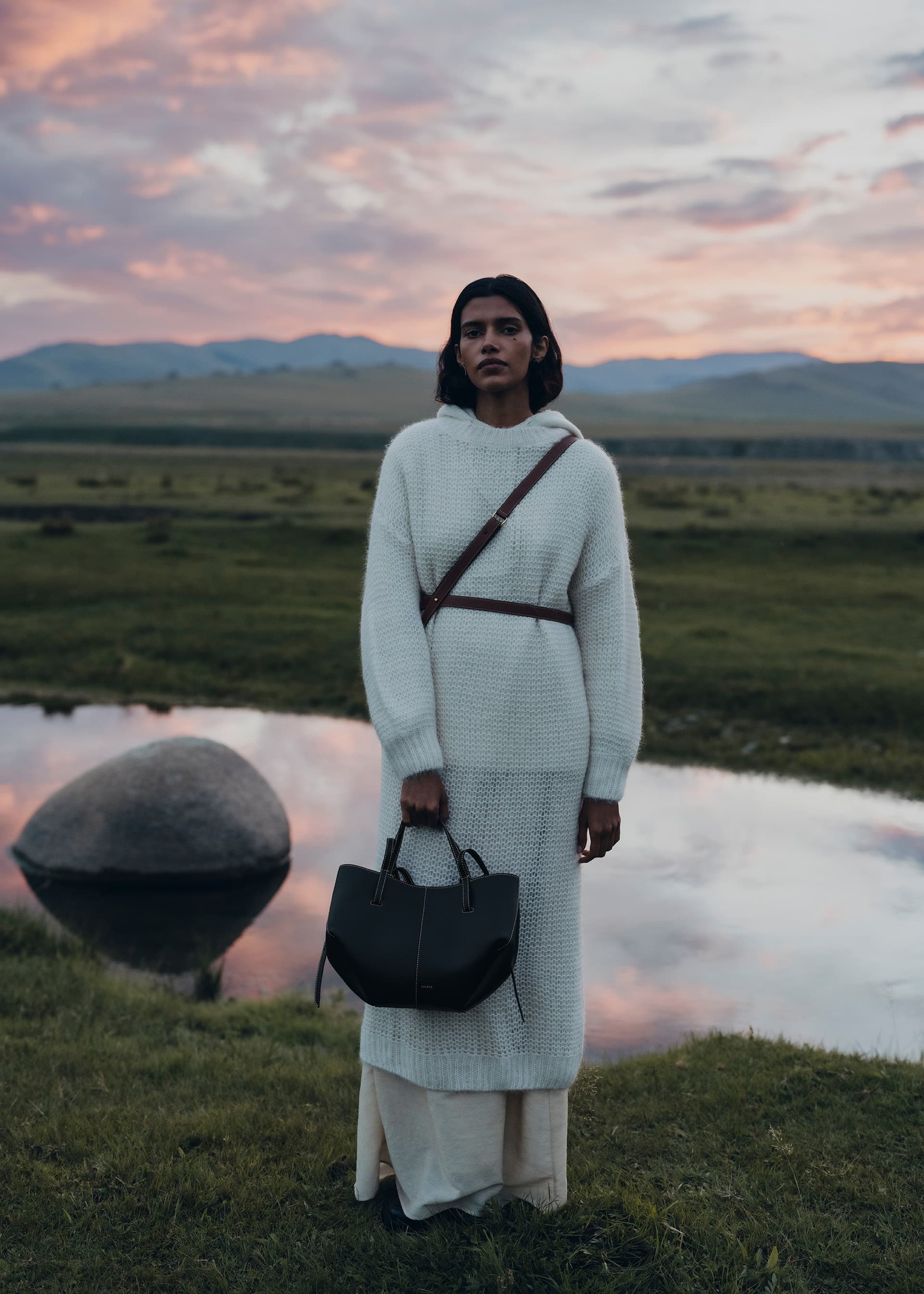 Cyme Mini - Noir Grainé Coutures Écrues - Photo 2