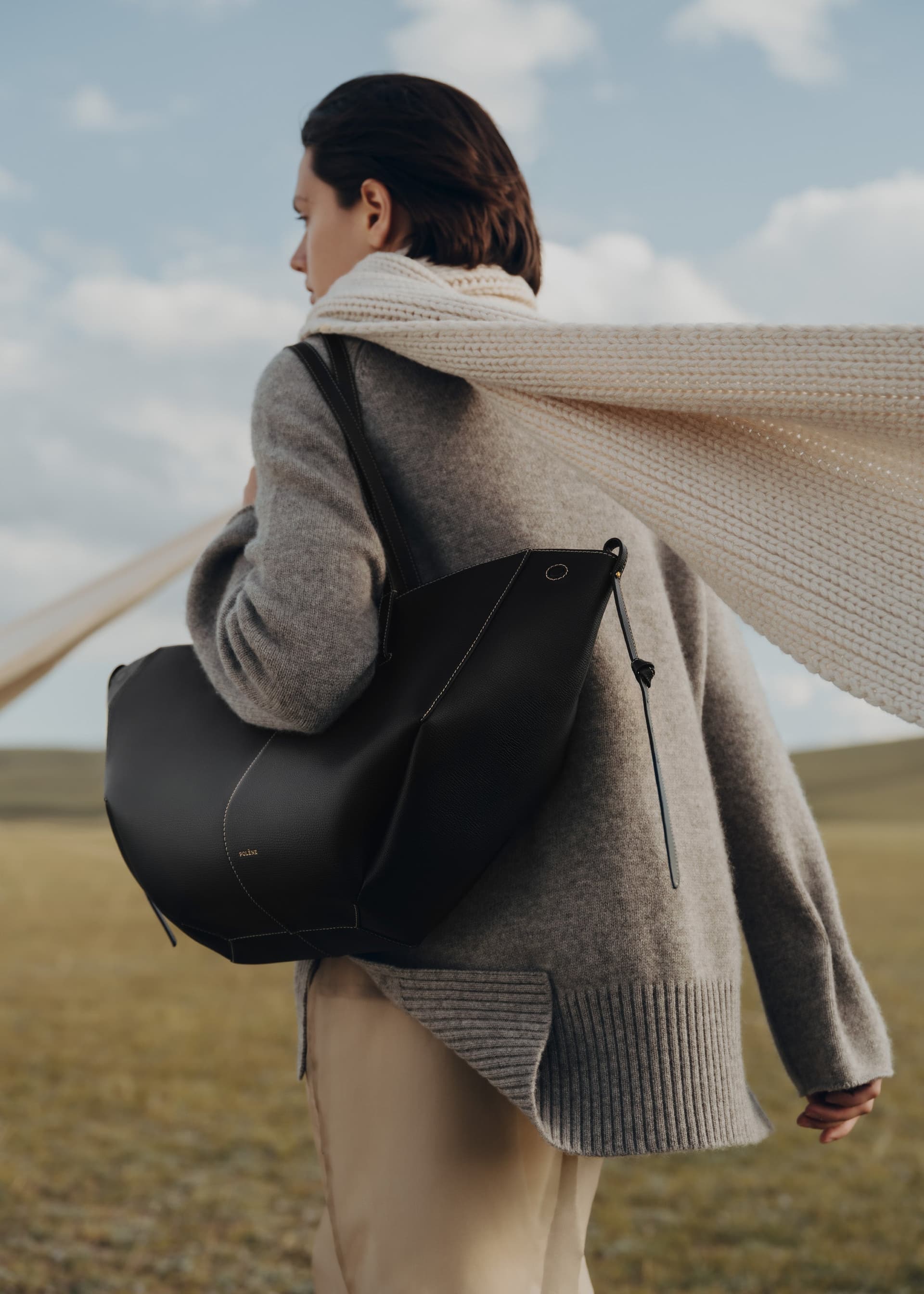 Cyme - Noir Grainé Coutures Écrues - Photo 1