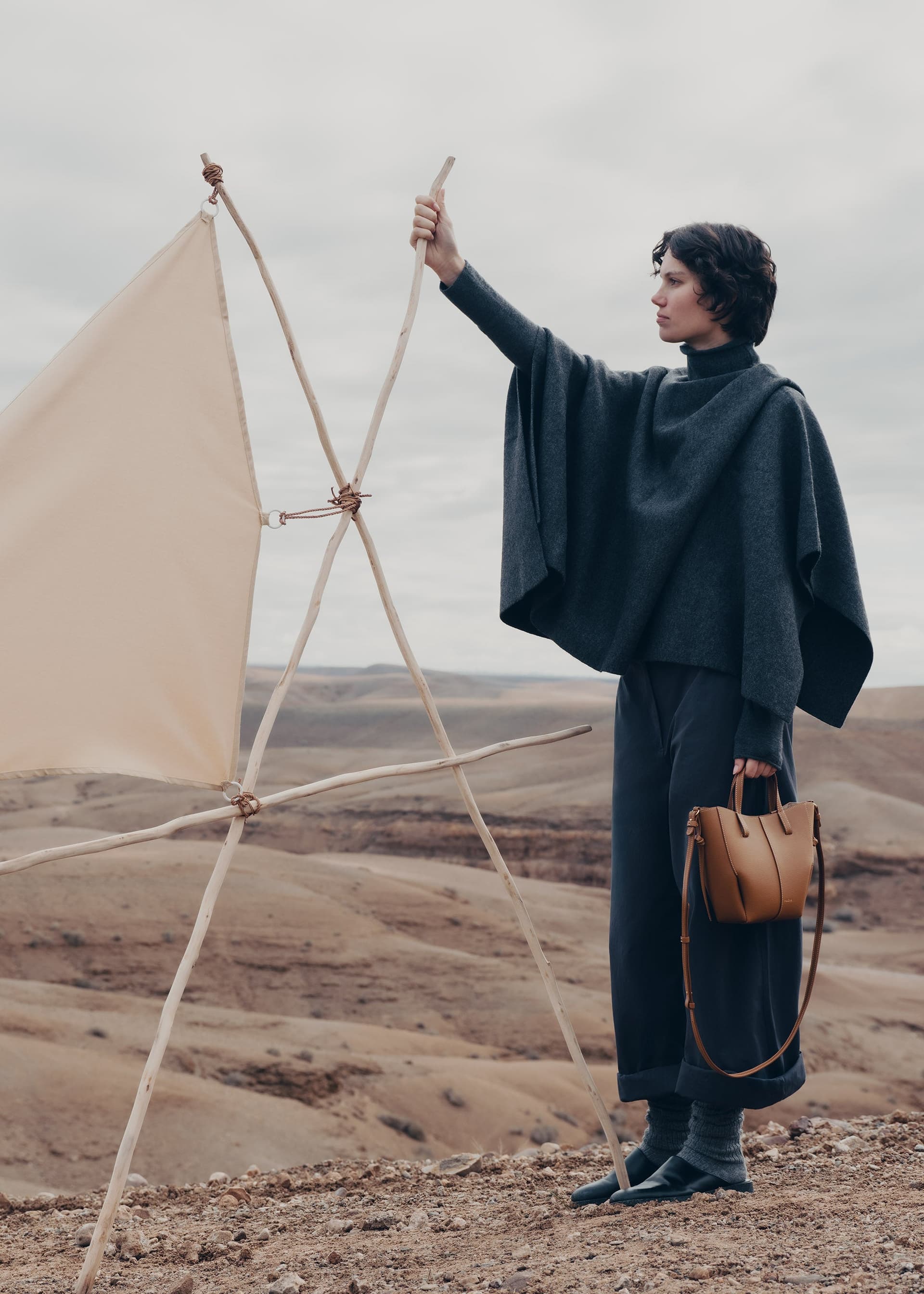 Cyme Tote Nano - Camel Grainé - Photo 1