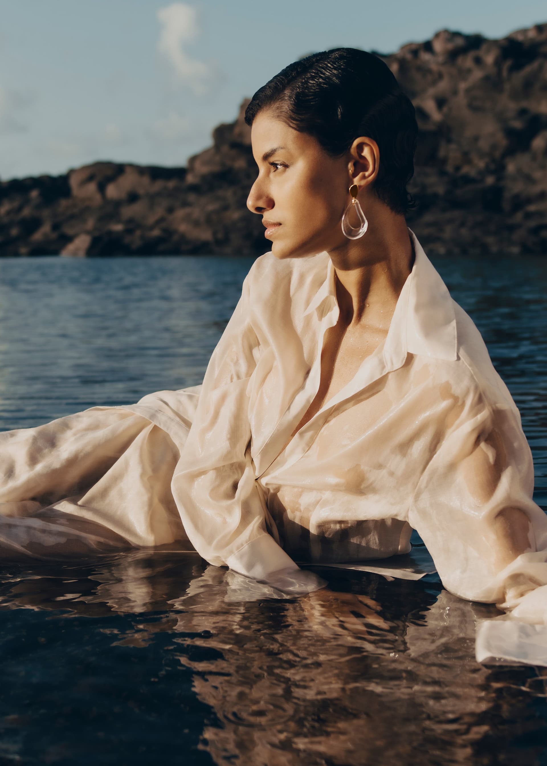 Boucles d'oreilles pendantes Naé - Verre - Photo 4