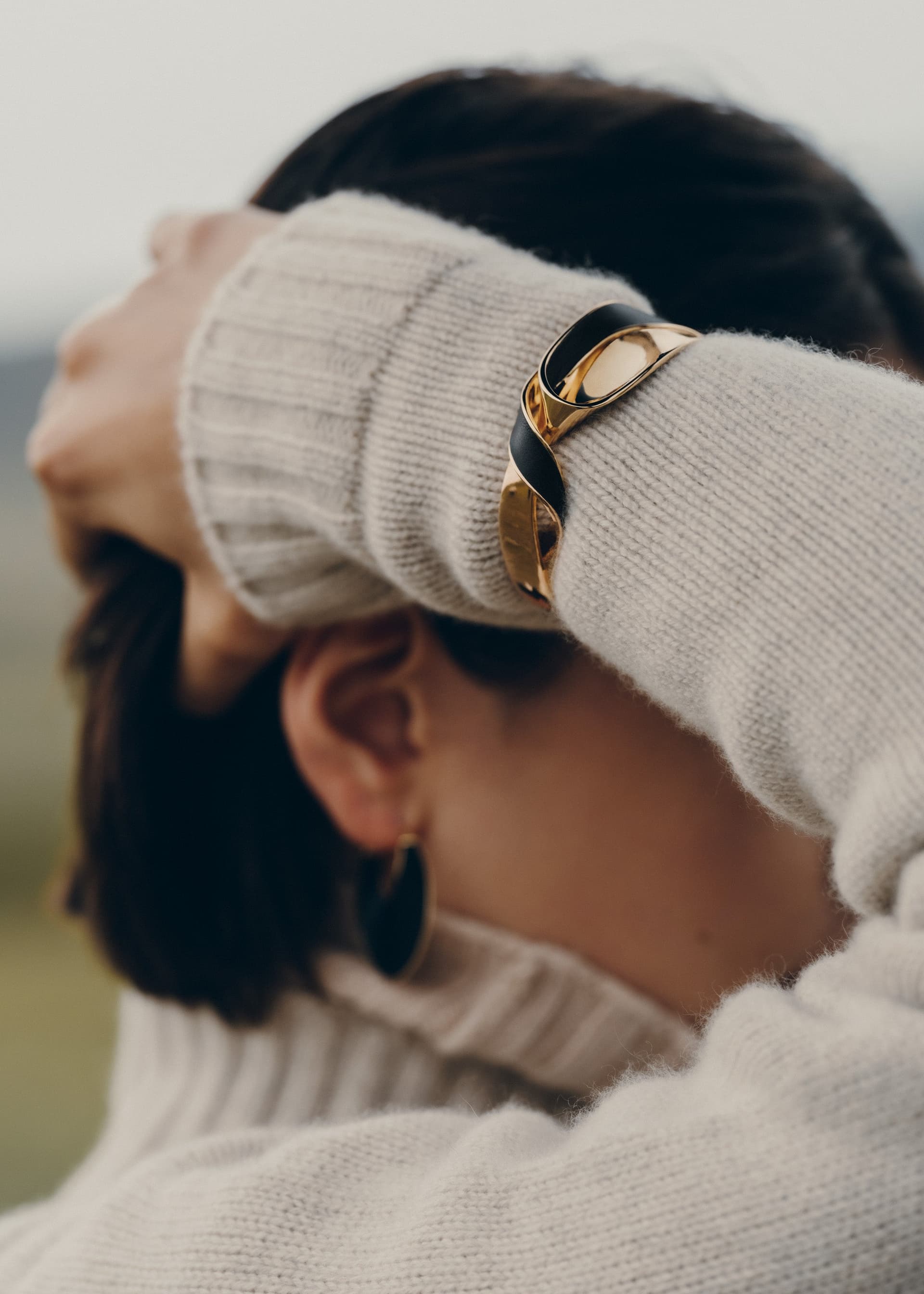 Manchette Éole - Cuir Noir - Photo 3