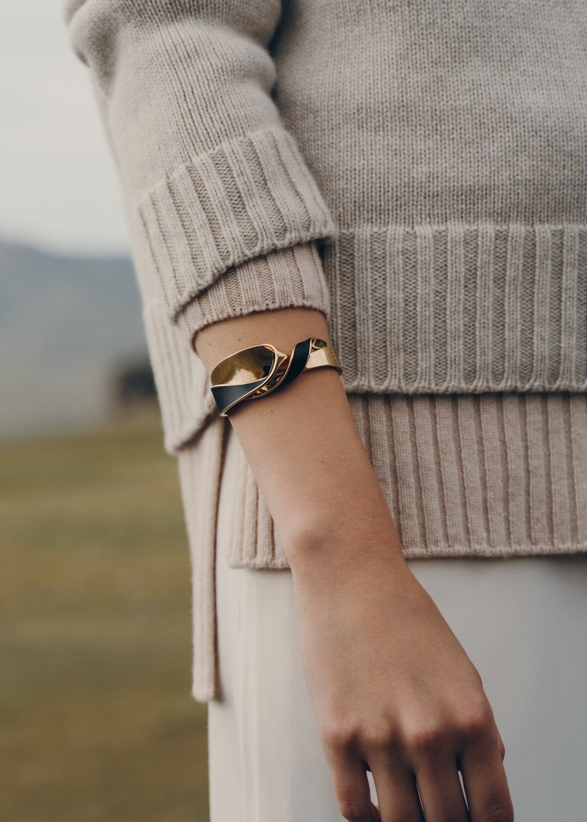 Manchette Éole - Cuir Noir - Photo 4