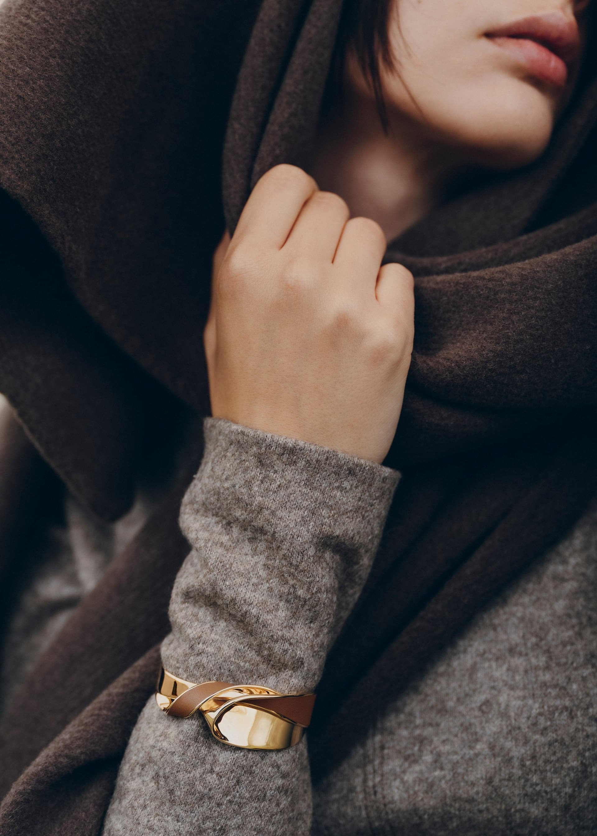 Manchette Éole - Cuir Camel - Photo 1