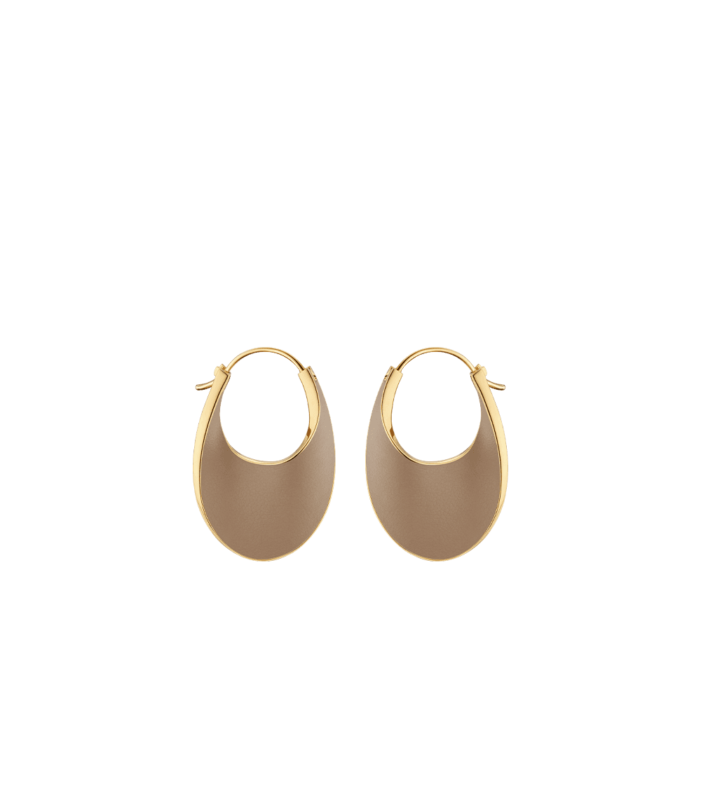 Créoles Slim Éole - Cuir Taupe