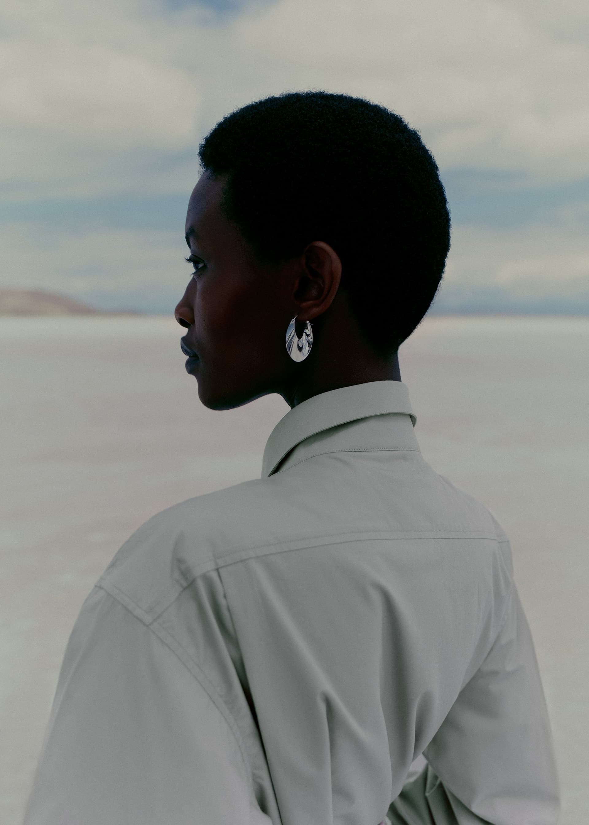 Créoles Slim Éole - Argentée en laiton rhodié - Photo 1