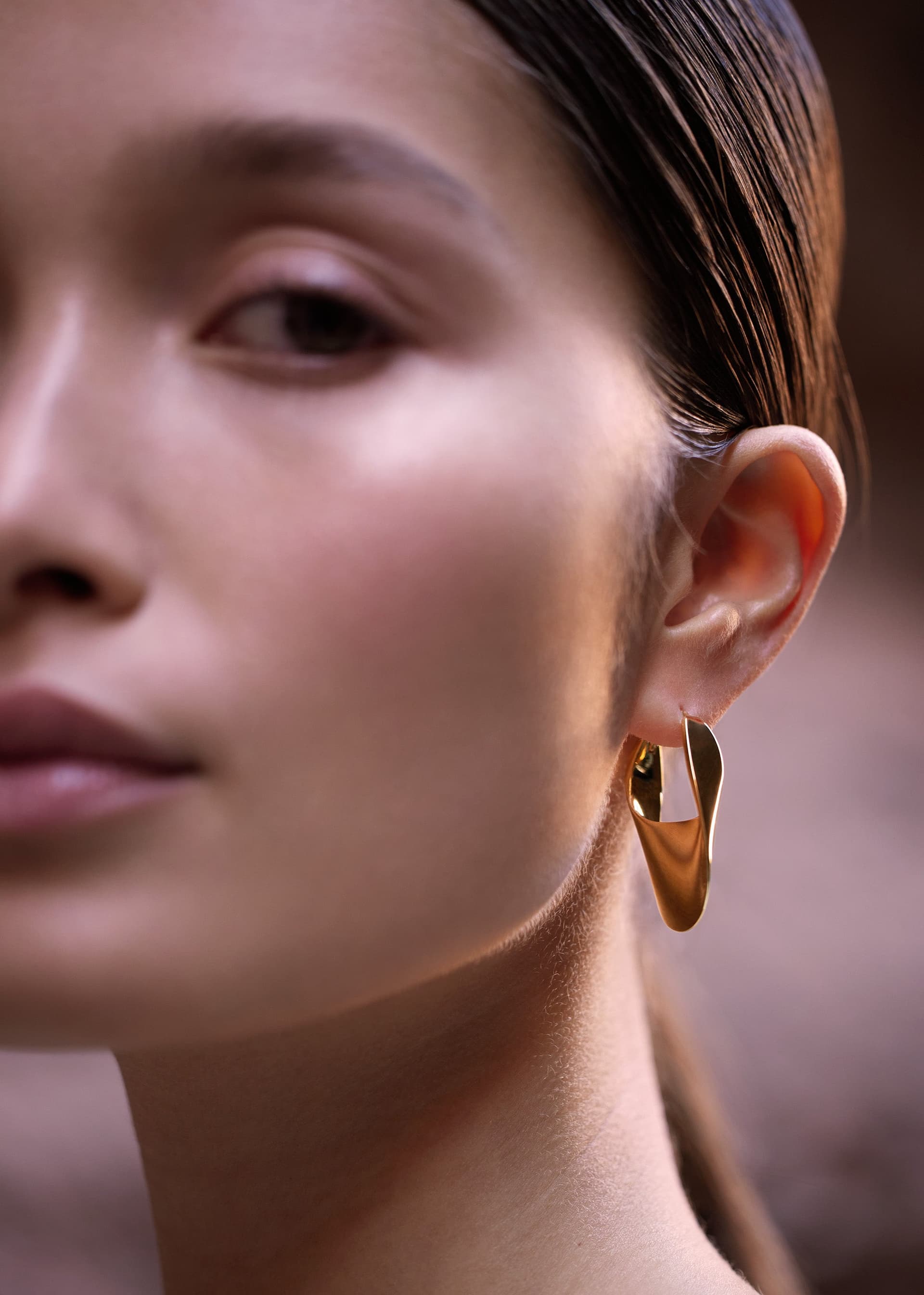 Créoles Slim Éole - Dorée à l’or 24 carats - Photo 2