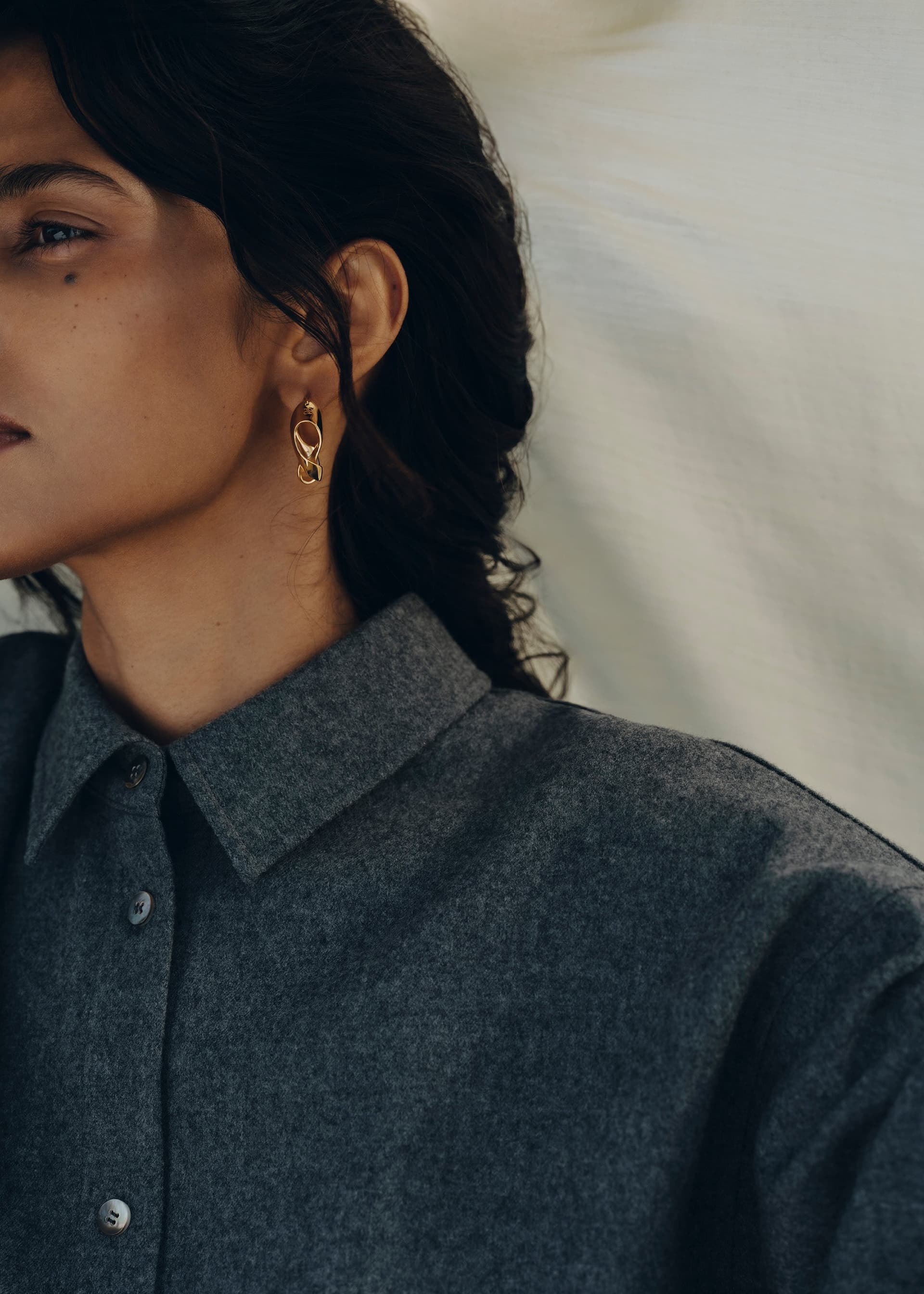 Créoles ondulées Éole - Dorée à l'or 24 carats - Photo 4