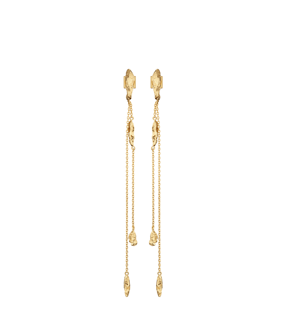 Boucles d'oreilles chaîne Eroz - Dorée à l’or 24 carats