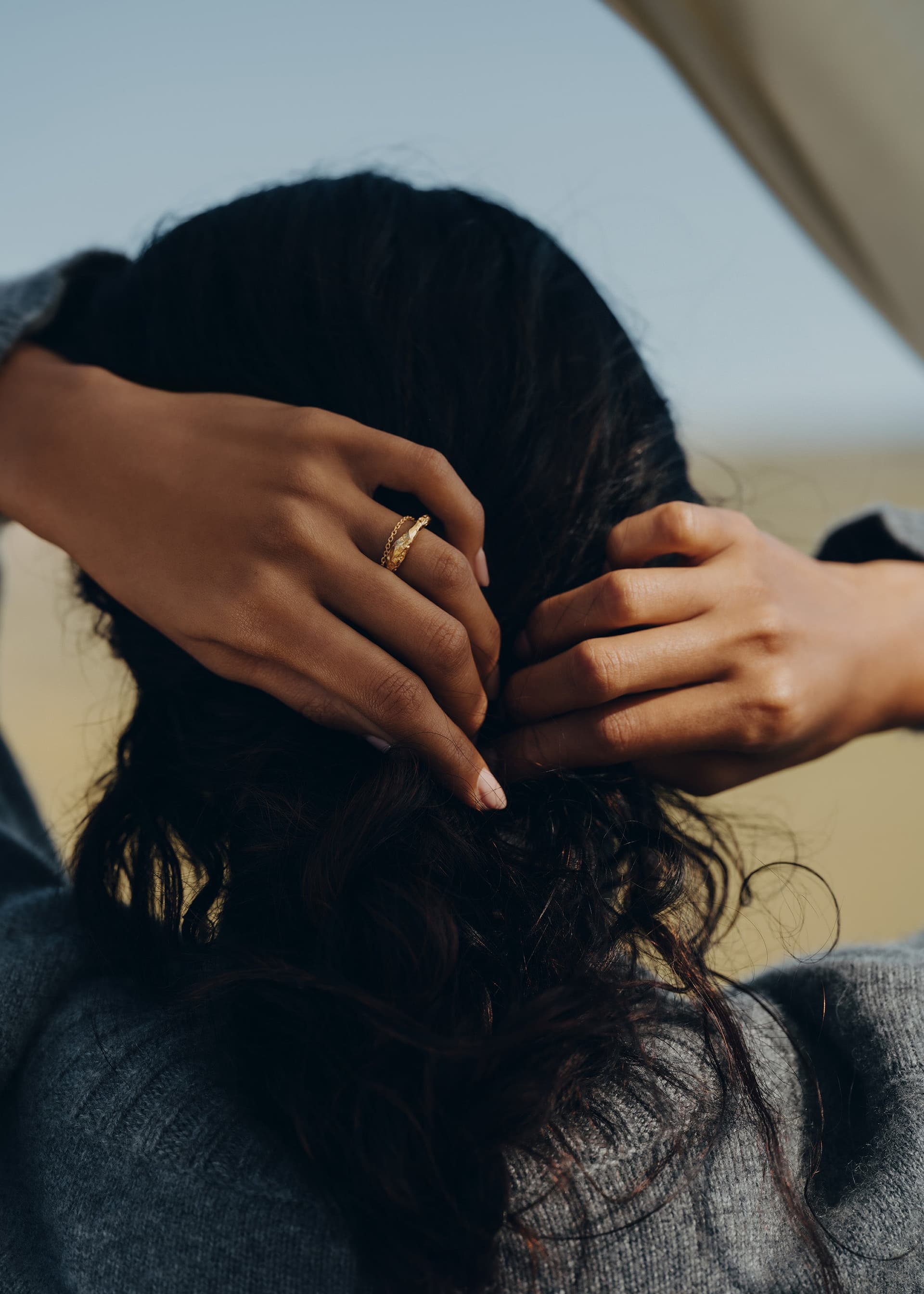 Bague chaîne Eroz - Dorée à l’or 24 carats - Photo 3