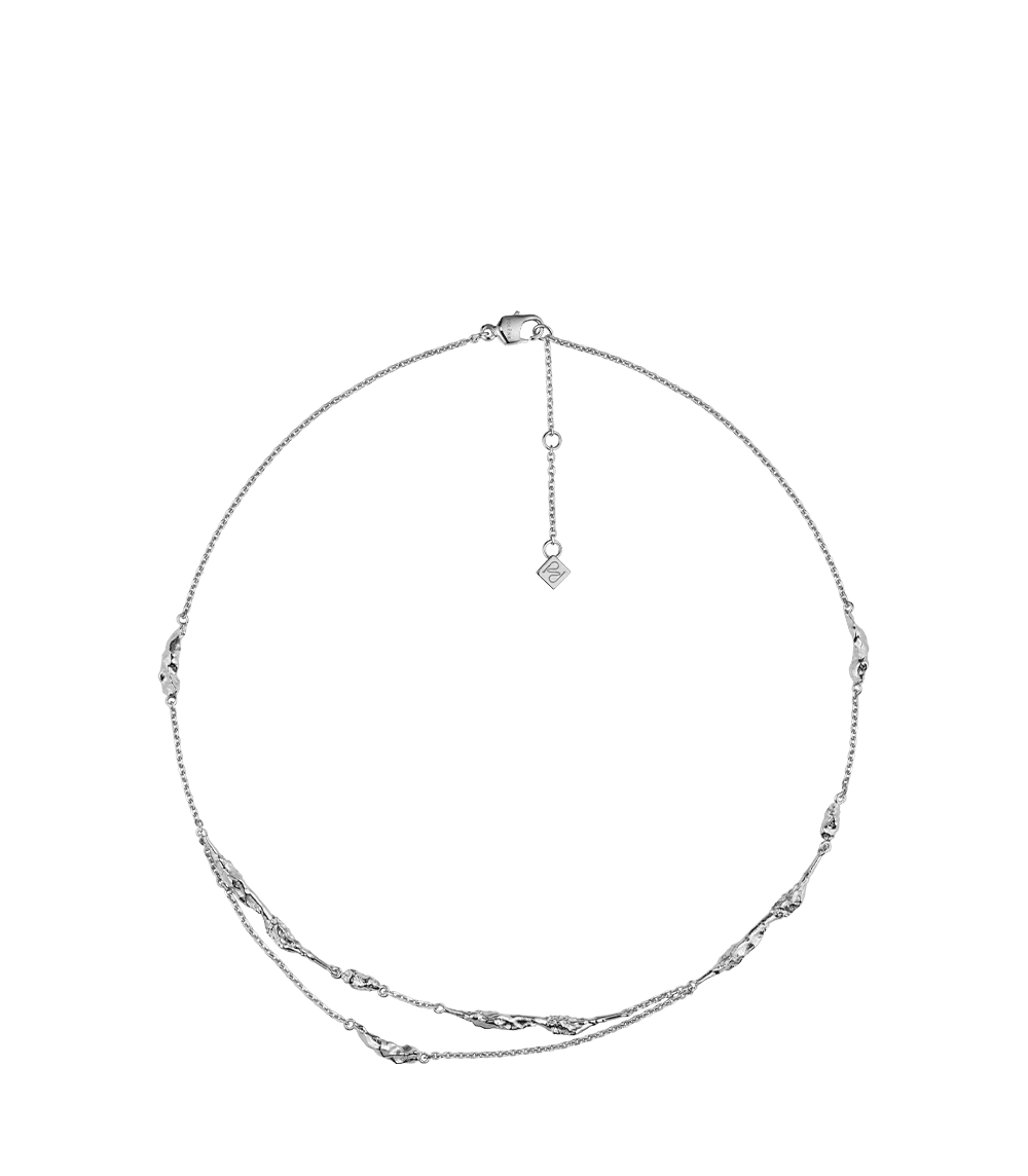 Double Chaîne Eroz - Argentée en laiton rhodié