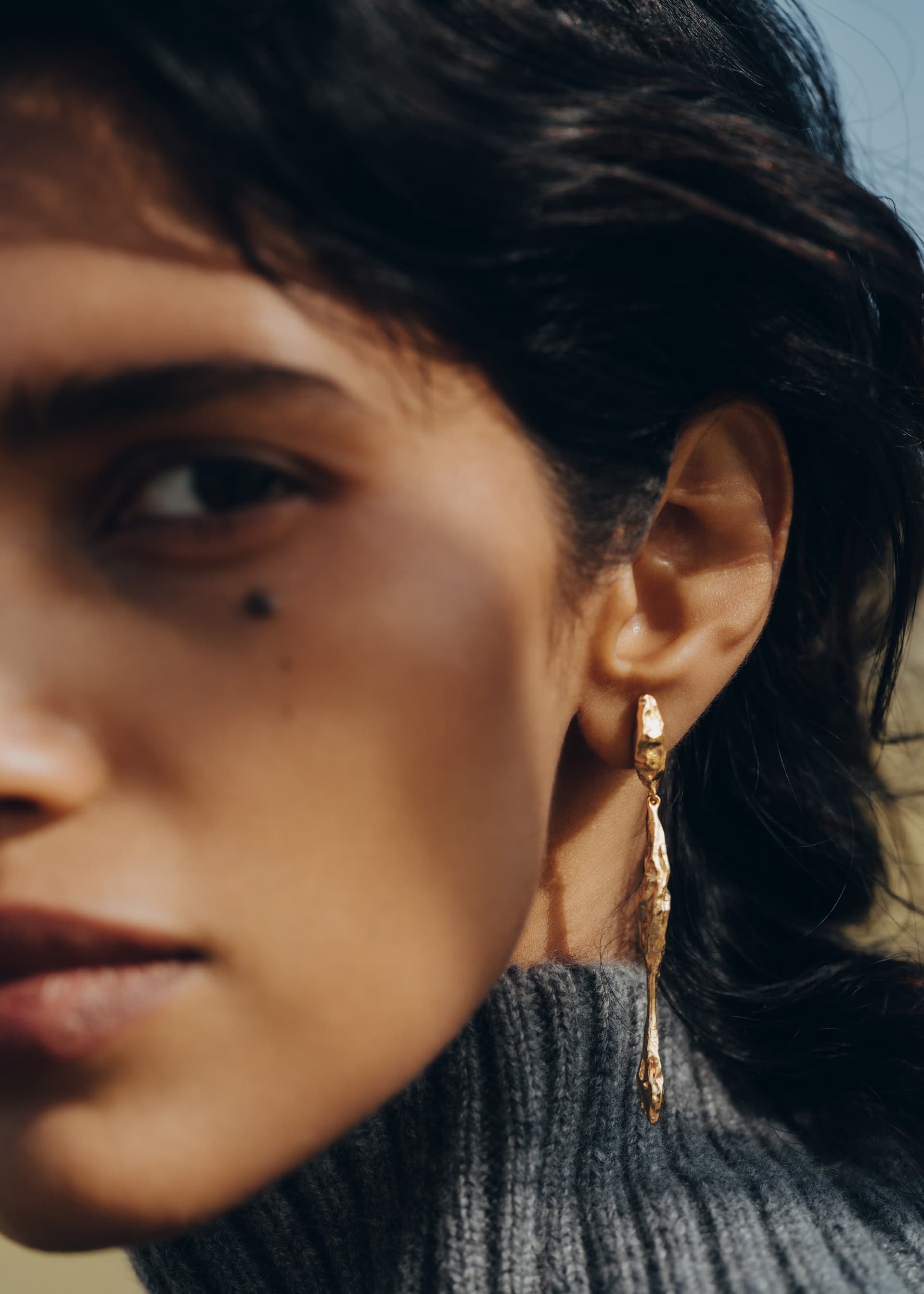 Boucles d’oreilles pendantes Eroz - Dorée à l’or 24 carats - Photo 2