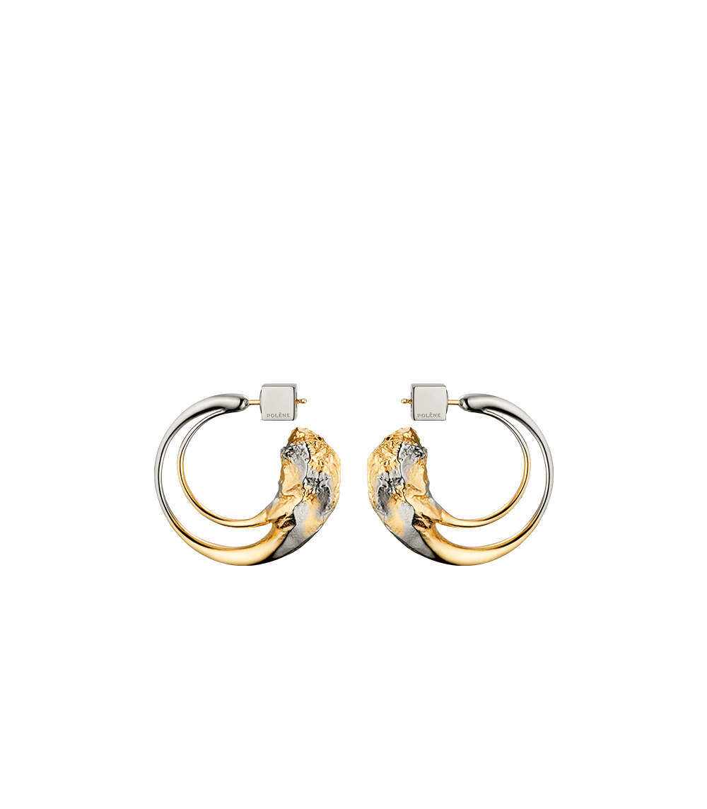 Créoles Eroz - Duo palladium et dorure 24 carats