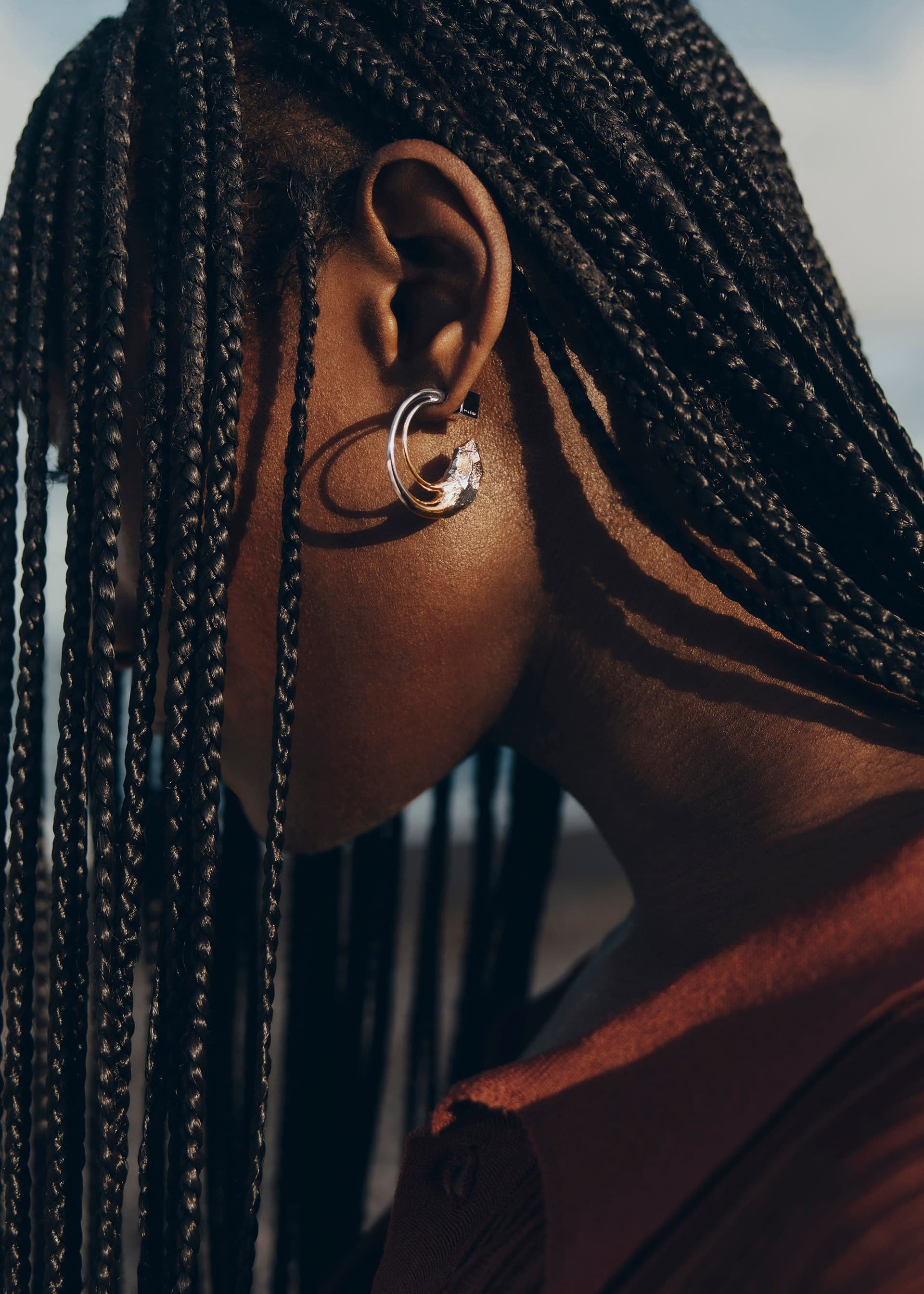 Créoles Eroz - Duo palladium et dorure 24 carats - Photo 1