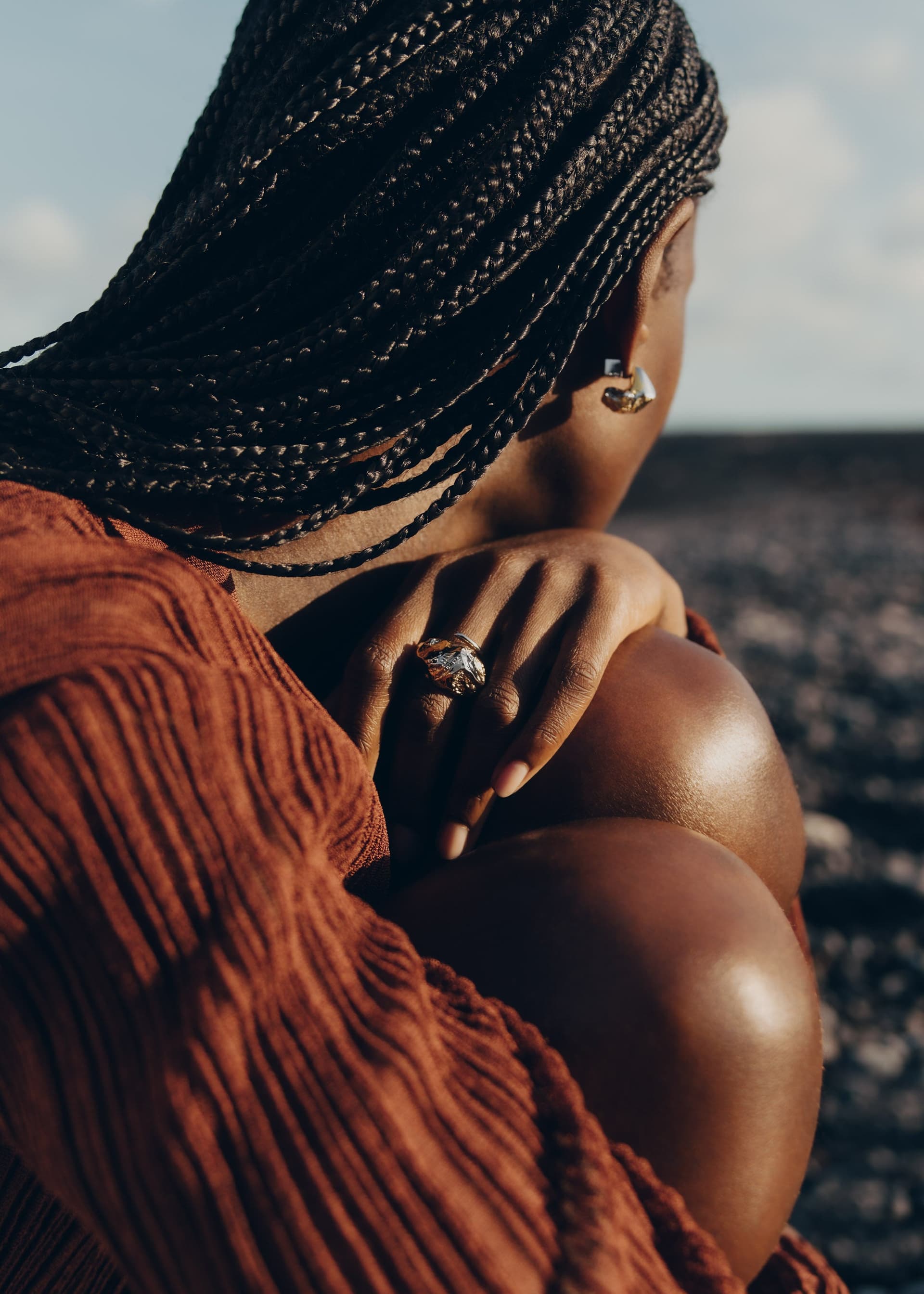 Puces d’oreilles Eroz - Duo palladium et dorure 24 carats - Photo 3