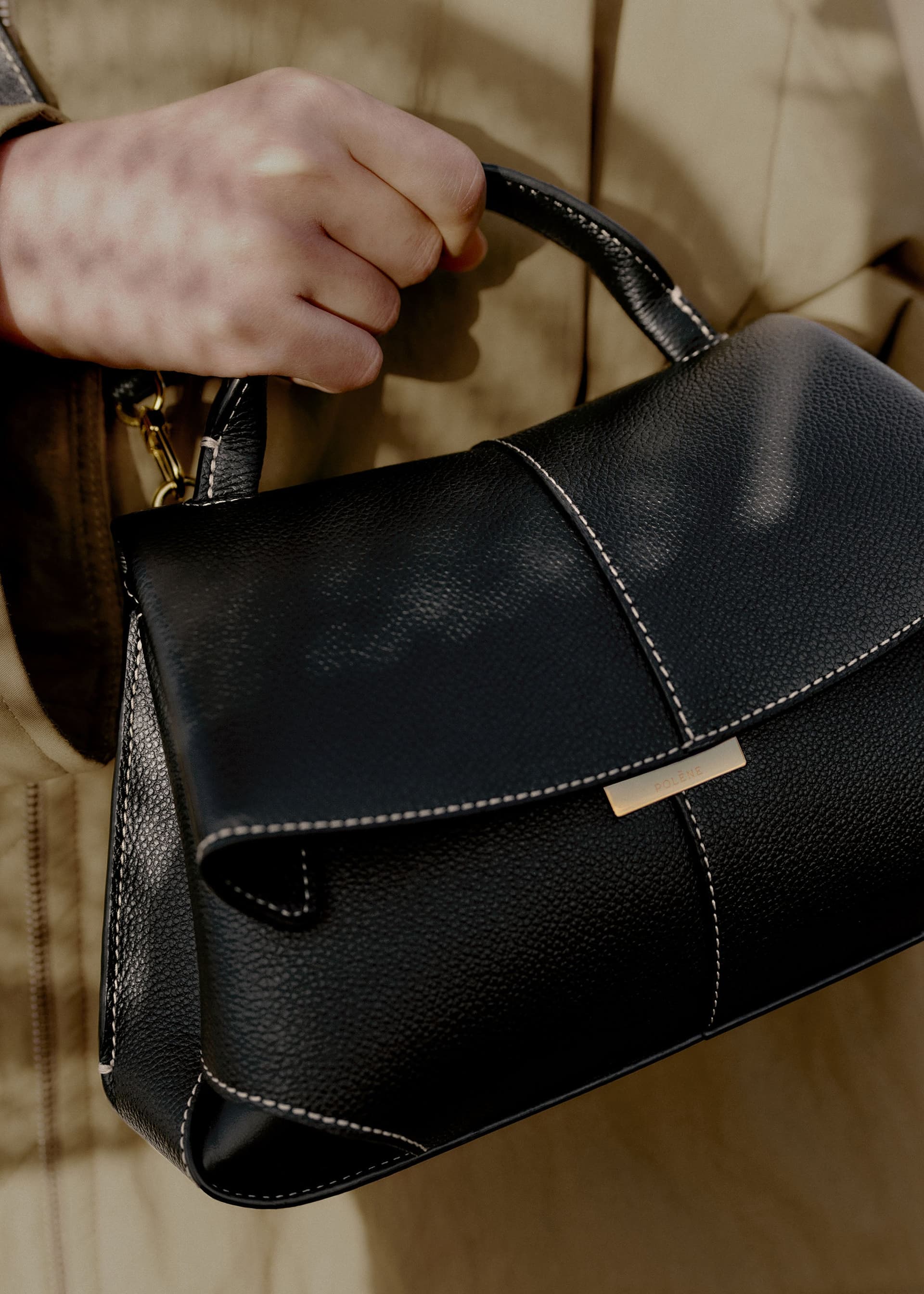 Mokki Mini - Noir Coutures Ecrues Grainé - Photo 2