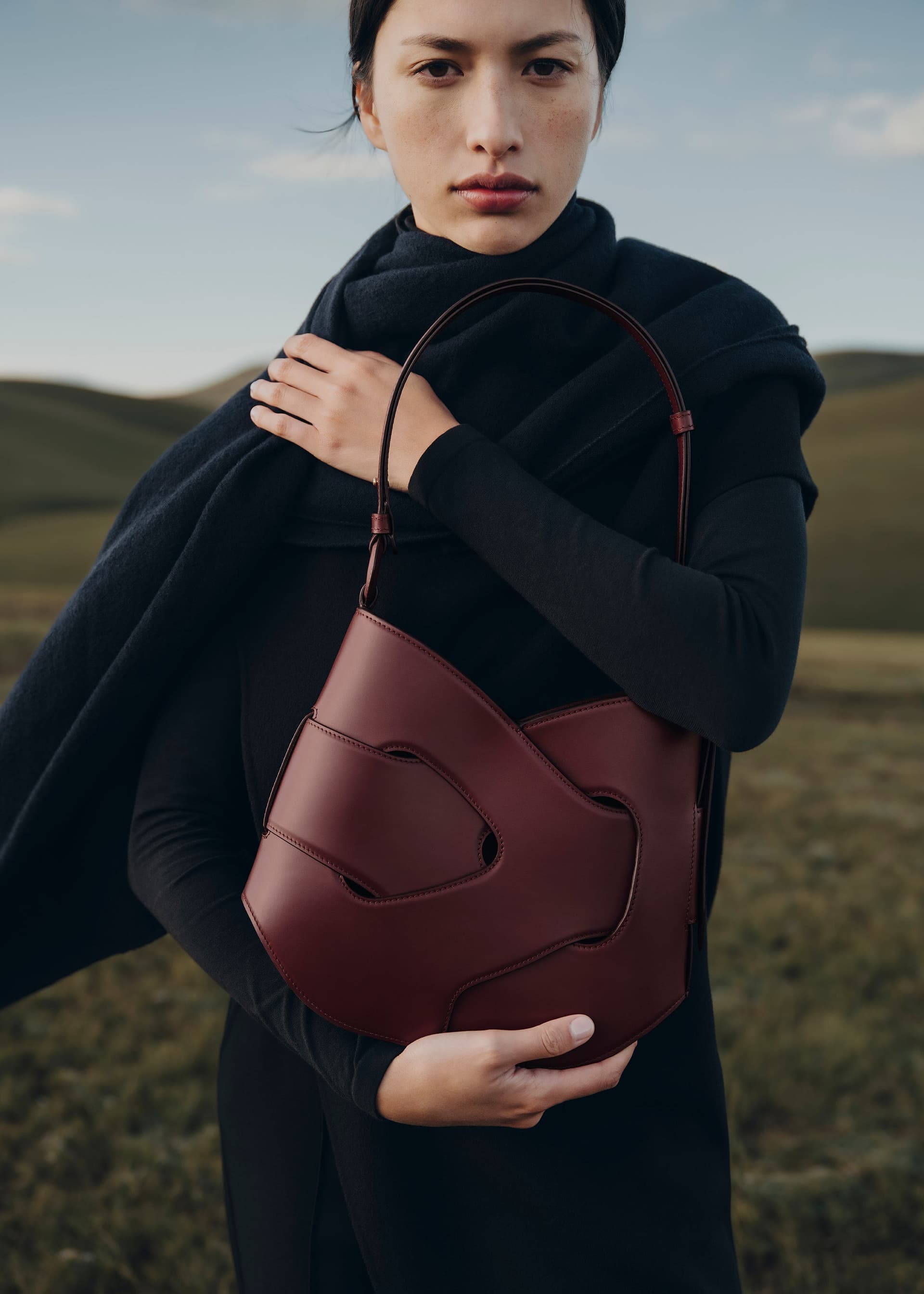 Nodde Hobo - Cerise Noire Lisse - Photo 1