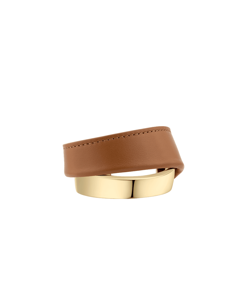 Manchette Ormé - Dorée Cuir Camel
