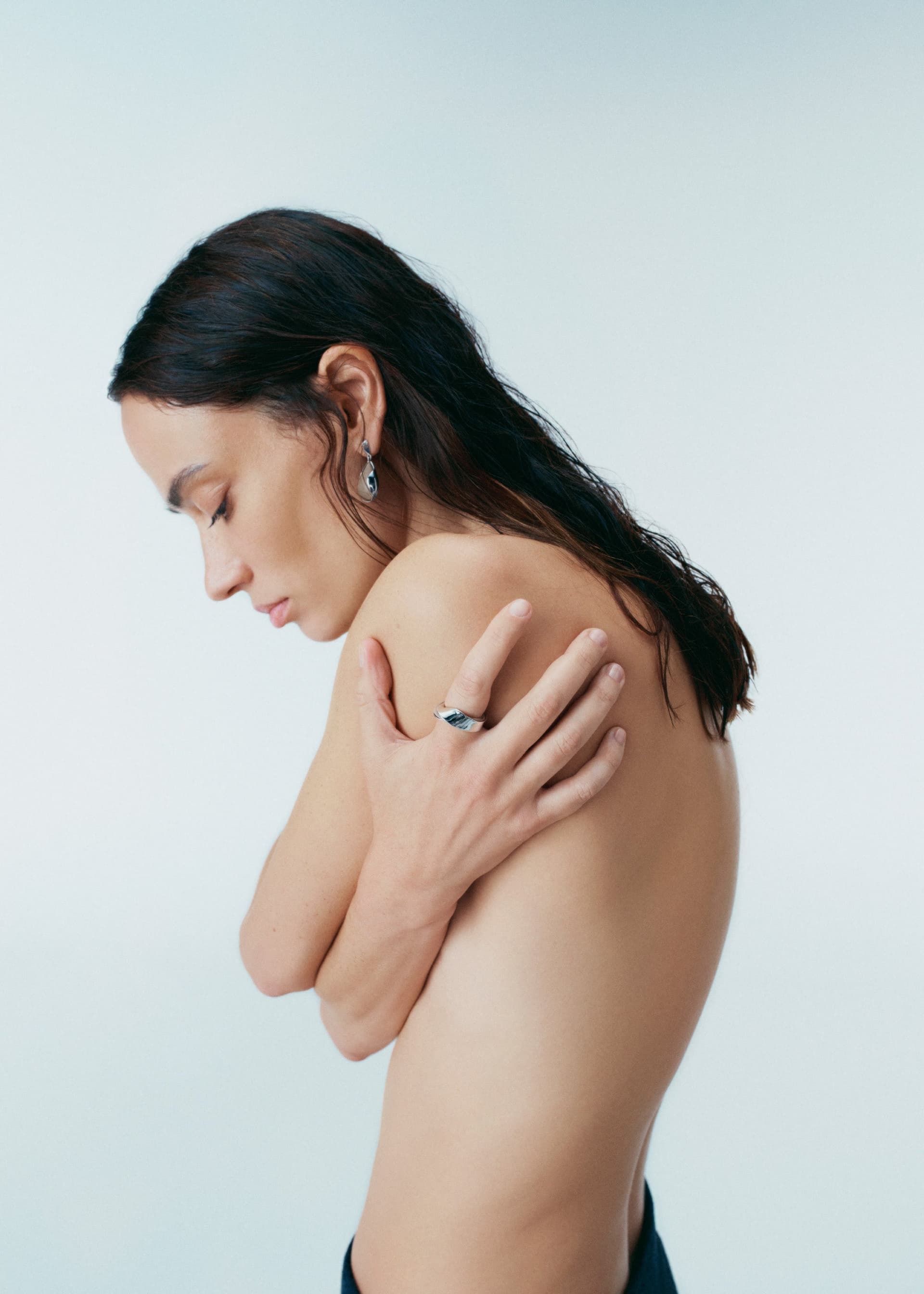 Boucles d’oreilles Ormé - Argentée Cuir Taupe - Photo 2