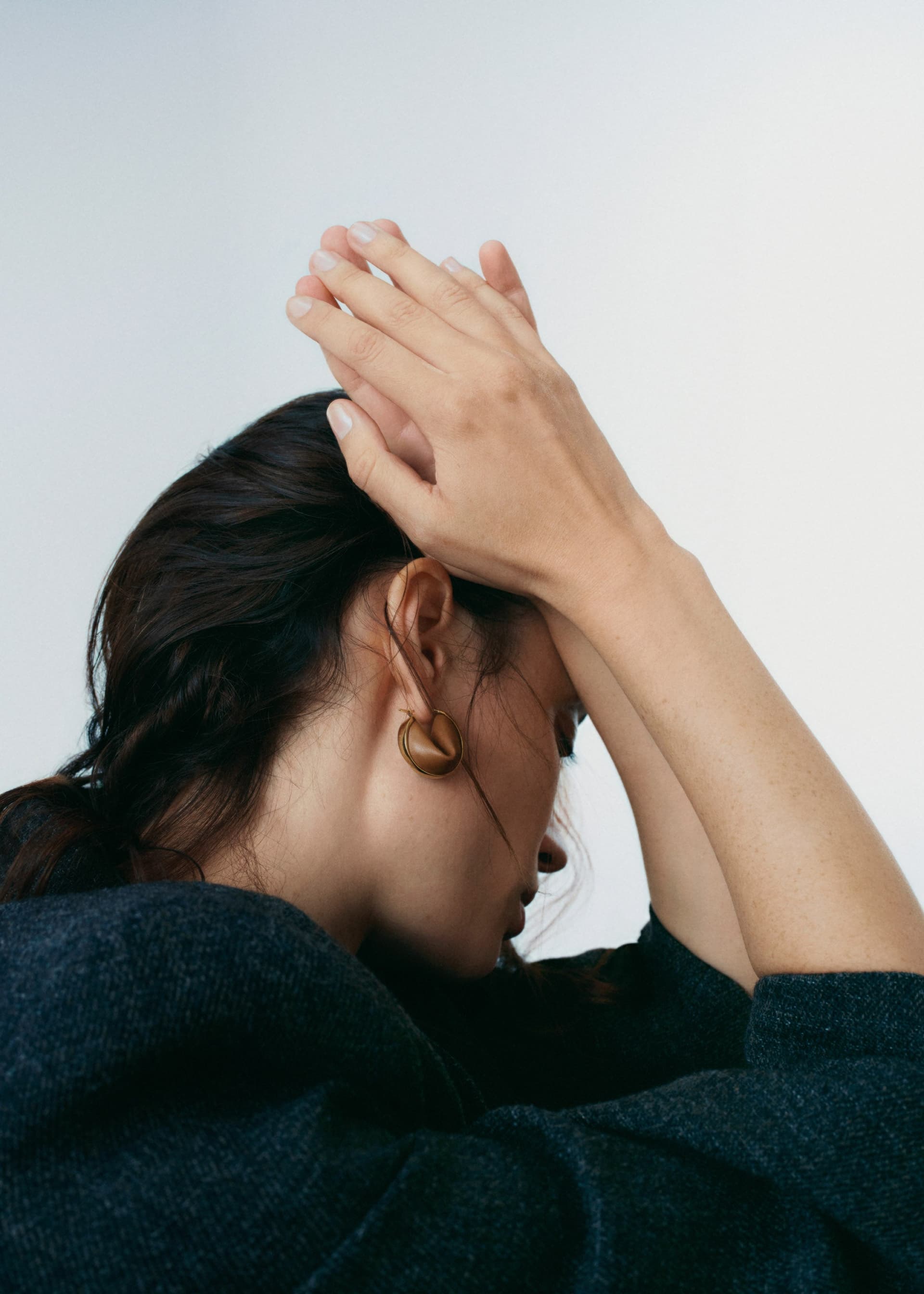 Créoles Ormé - Dorée Cuir Camel - Photo 3