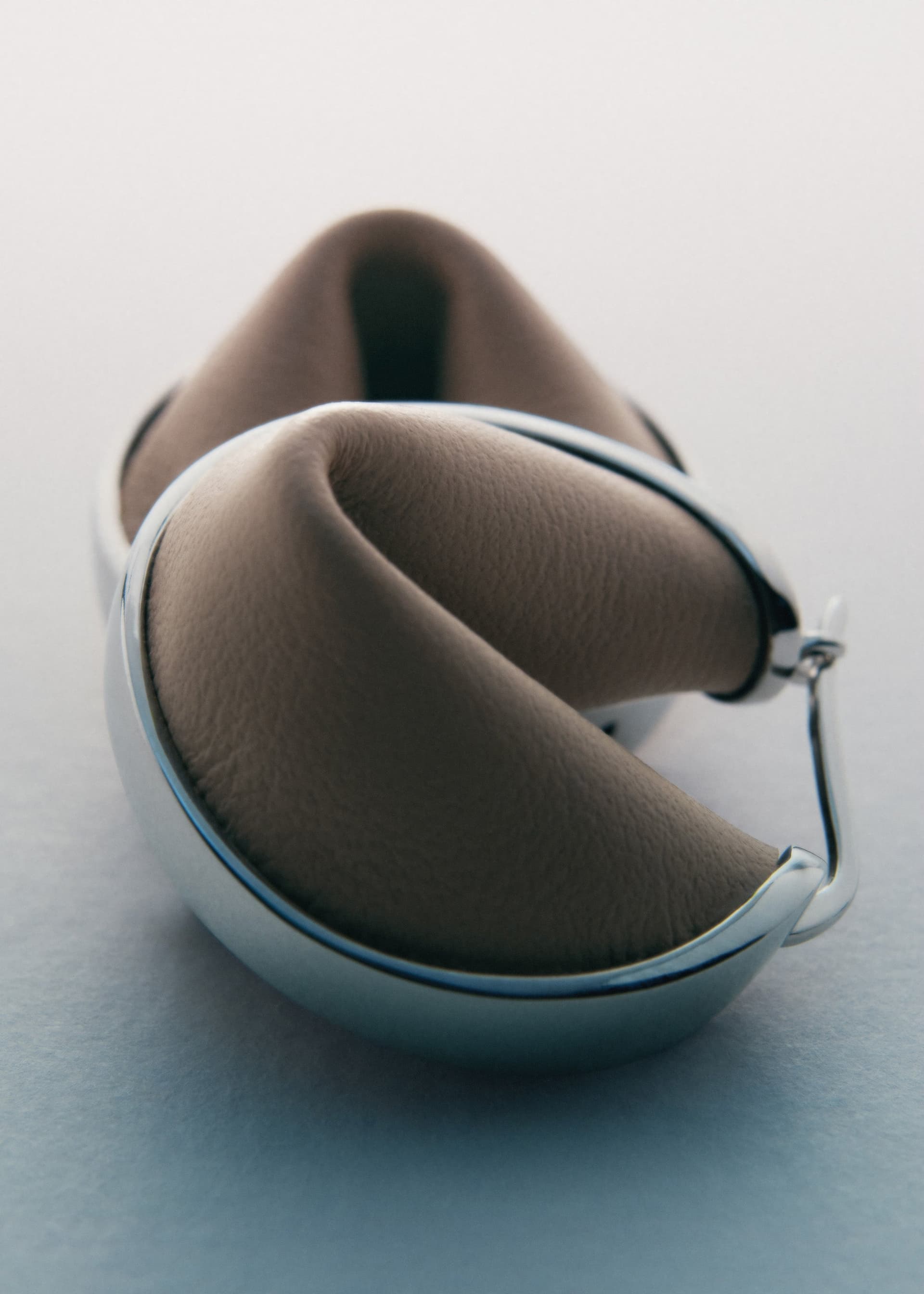 Créoles Ormé - Argentée Cuir Taupe - Photo 1