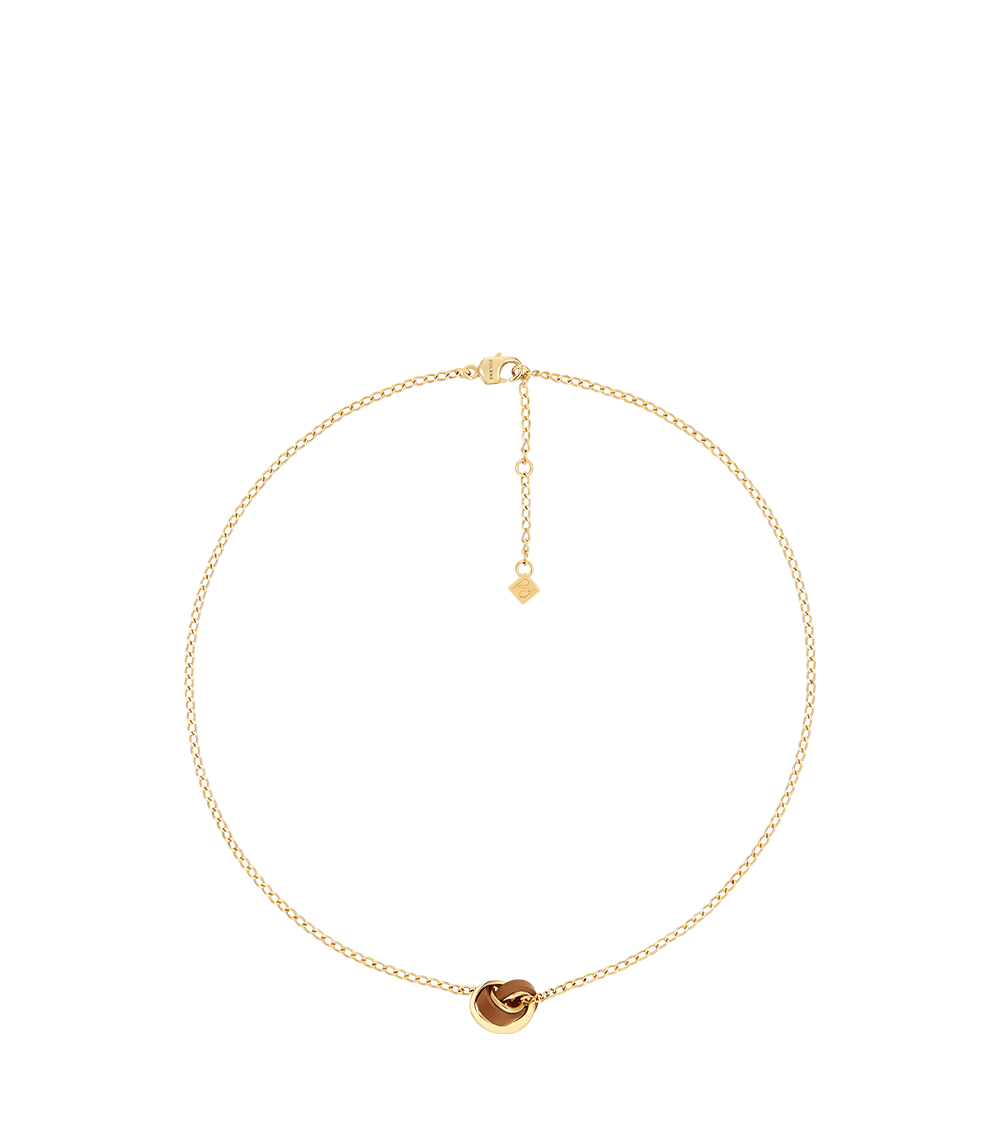 Collier Ormé - Dorée Cuir Camel