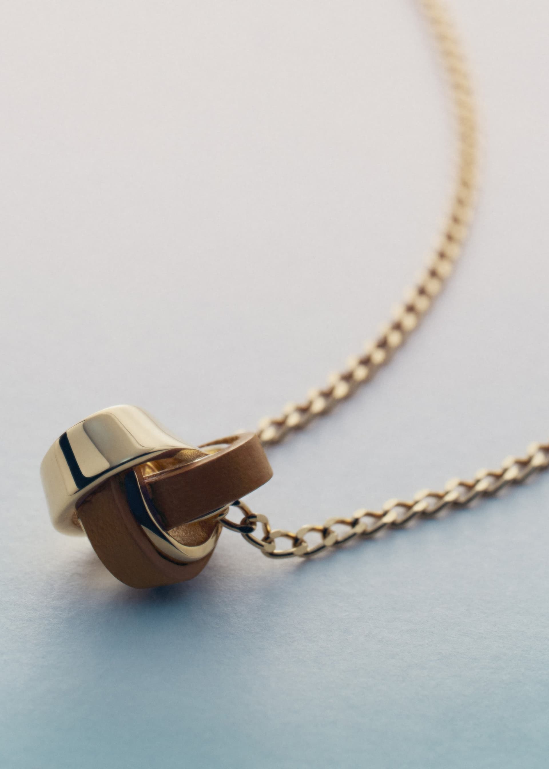 Collier Ormé - Dorée Cuir Camel - Photo 1