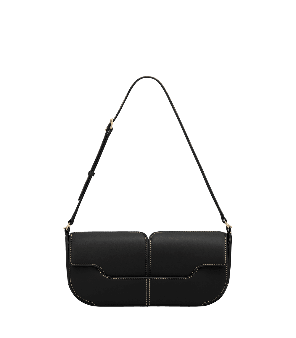 Noir Coutures Écrues Lisse