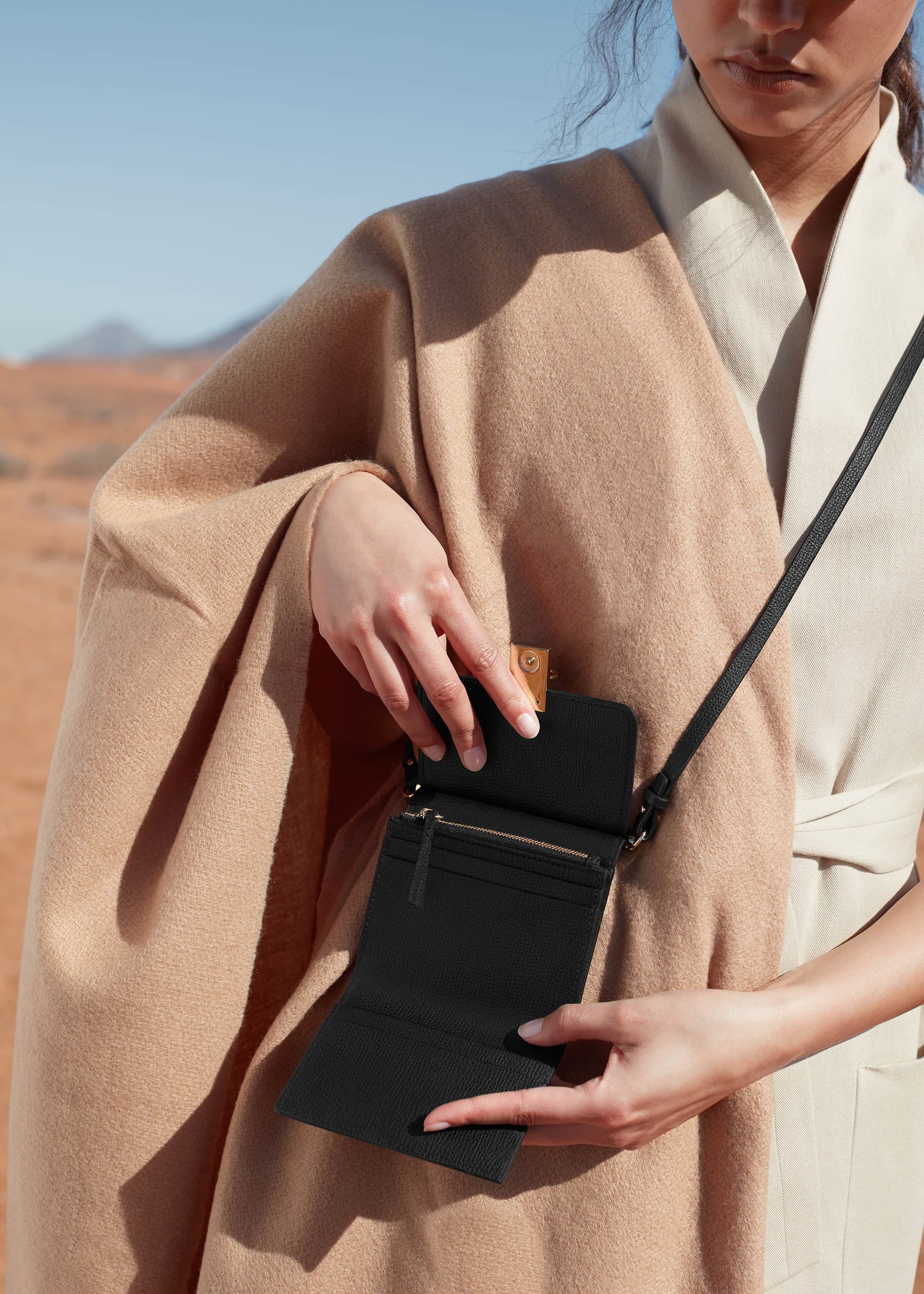 Portefeuille Numéro Sept Bandoulière - Noir Grainé - Photo 3