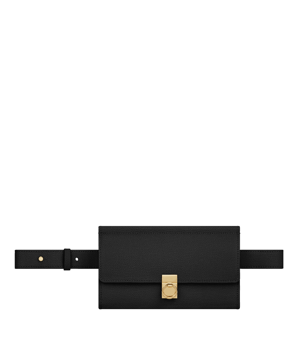Portefeuille Numéro Sept ceinture - Noir Grainé
