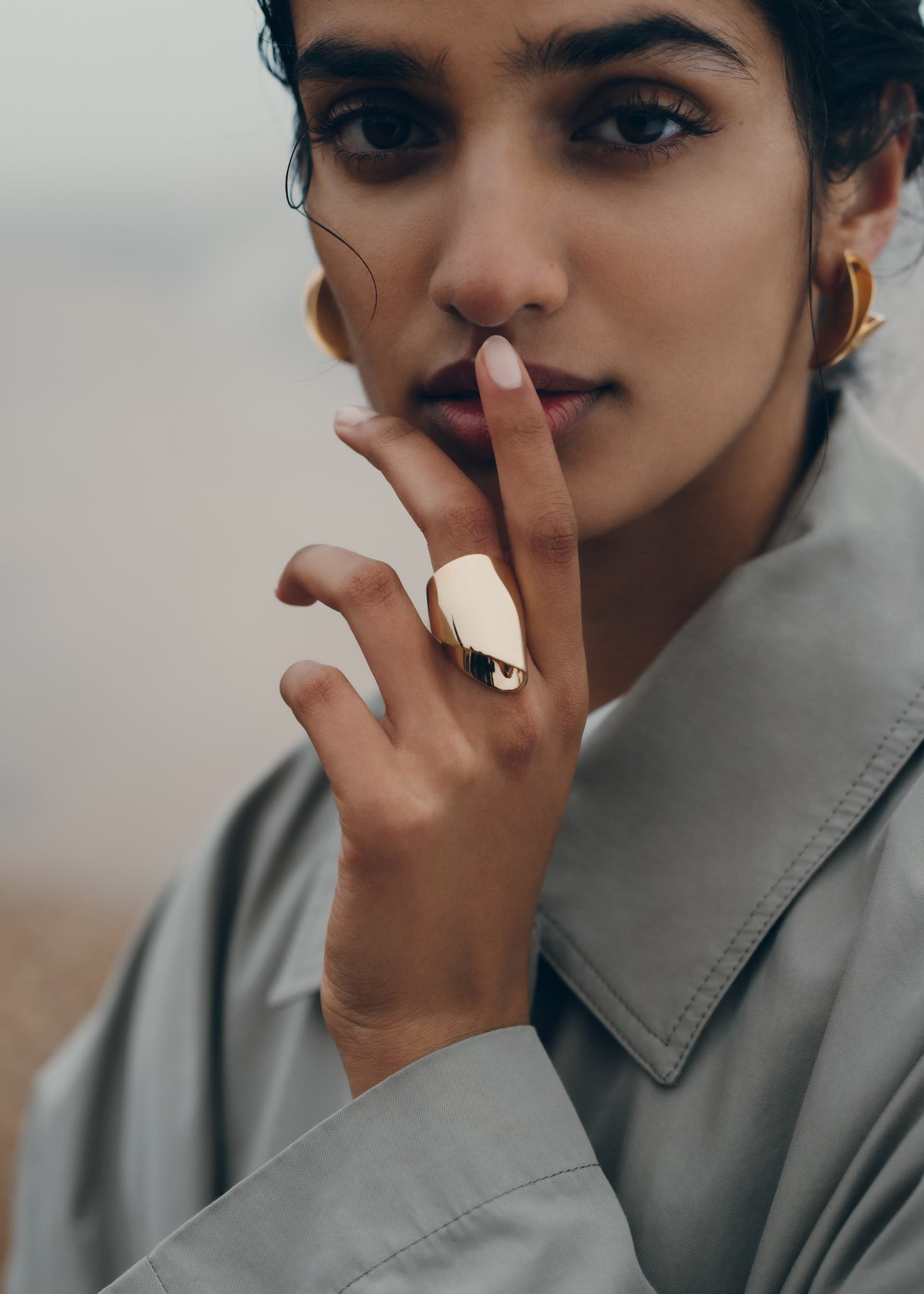 Bague Drapée Éole - Dorée à l’or 24 carats - Photo 2