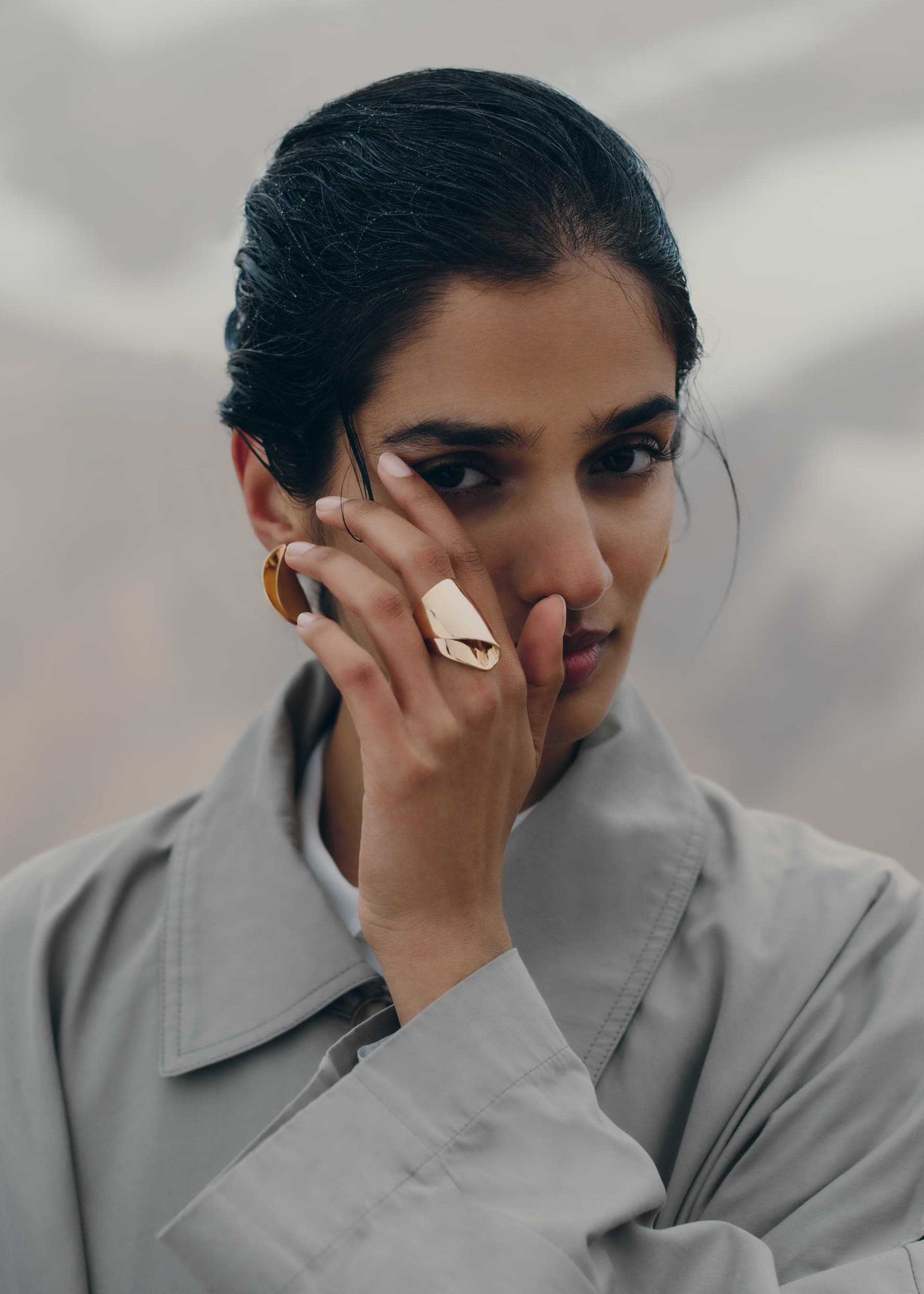 Bague Drapée Éole - Dorée à l’or 24 carats - Photo 4