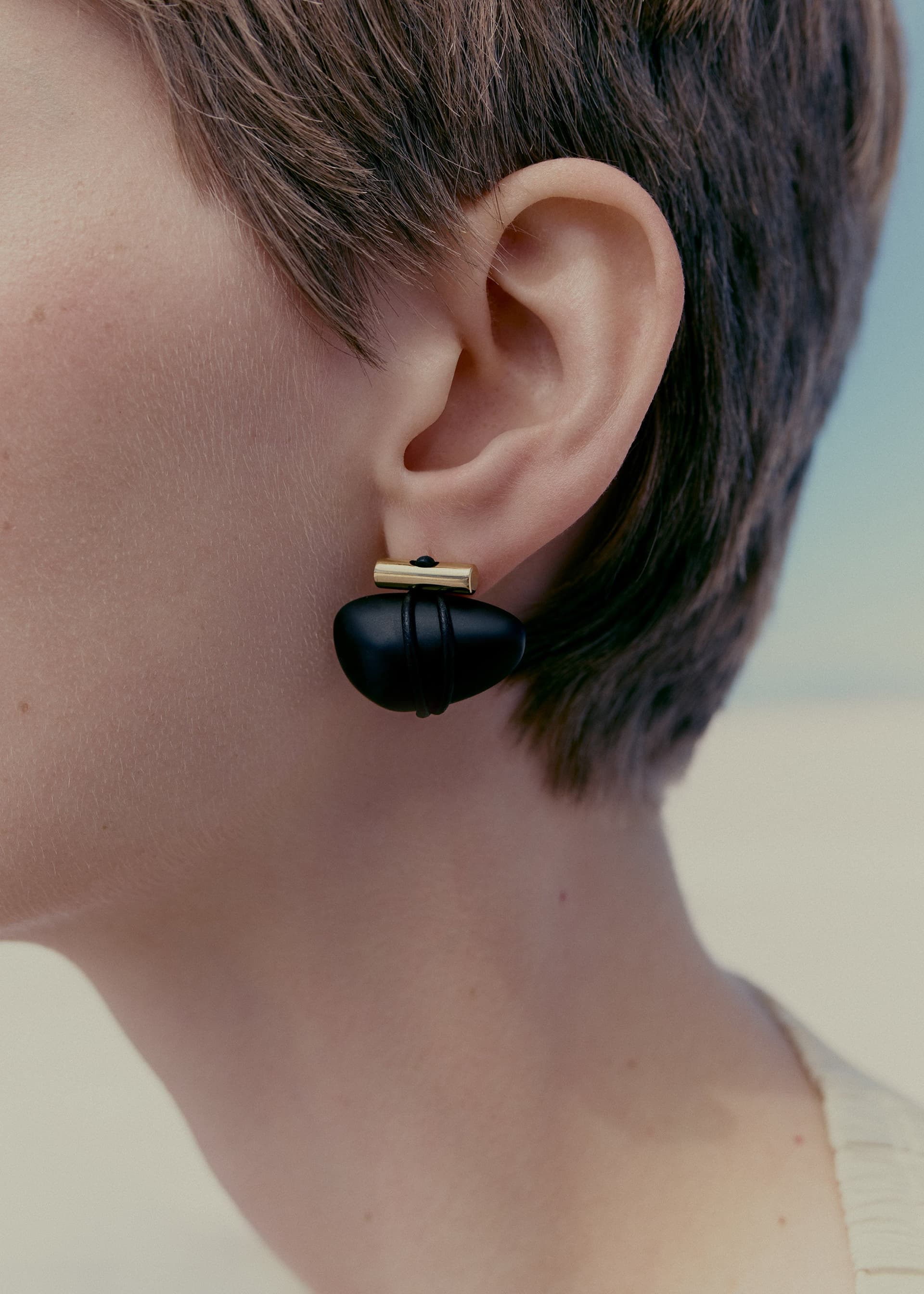 Puces d'oreilles Téré - Marbre Noir - Photo 2